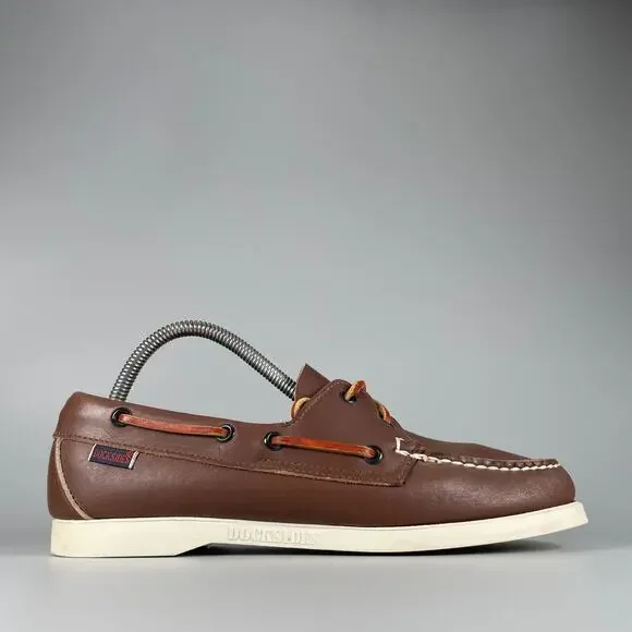 Sebago Docksides Women's 9 M Brown Leather Lace Up Boat Shoes Comfort Loafer EUC - Picture 6 of 9